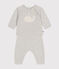 Conjunto de 2 prendas de punto tricotado de lana y algodón para bebé beige MONTELIMAR CHINE
