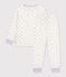 Pijama infantil de terciopelo con corazones blanco/multicolor