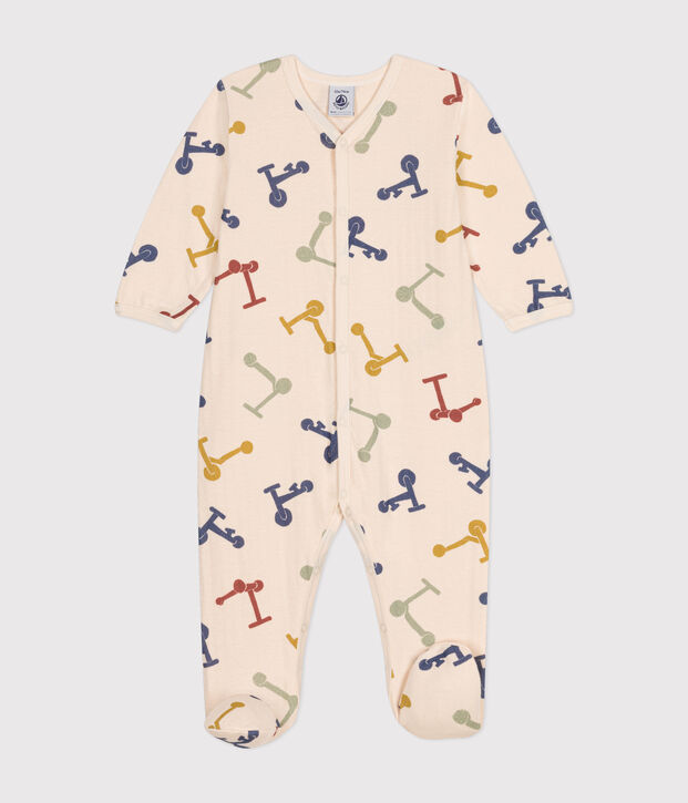 Pijama de algod&oacute;n con estampado para beb&eacute; crudo/multicolor