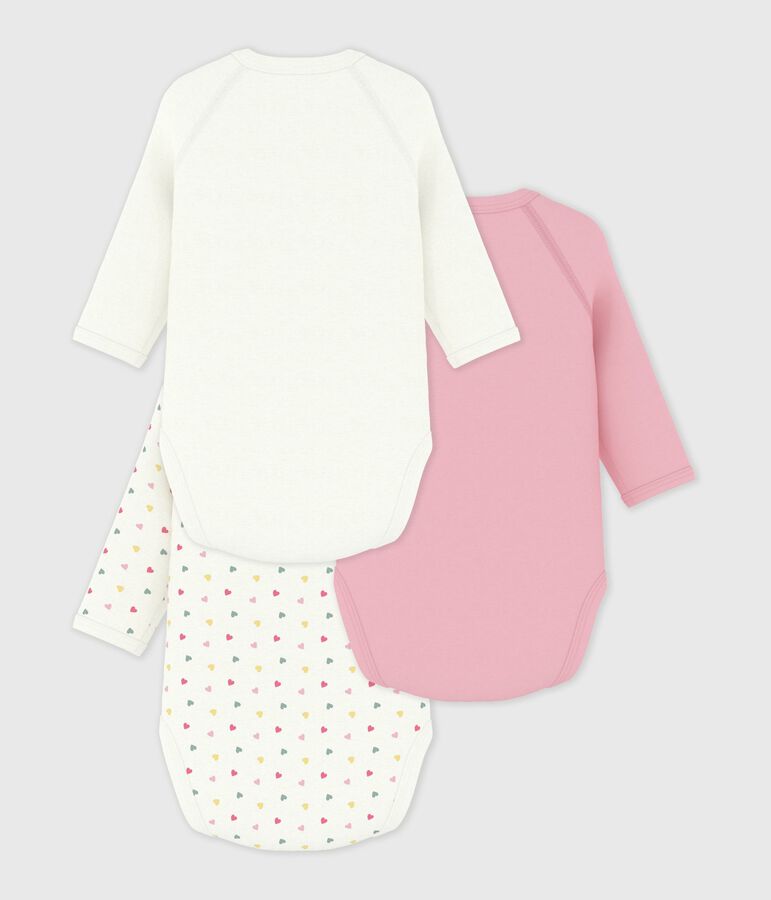 Juego de bodies cruzados y estampados de manga larga de algod&oacute;n para beb&eacute; multicolor