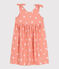 Vestido infantil sin mangas de algodón con estampado naranja ABRICOT/ MARSHMALLOW
