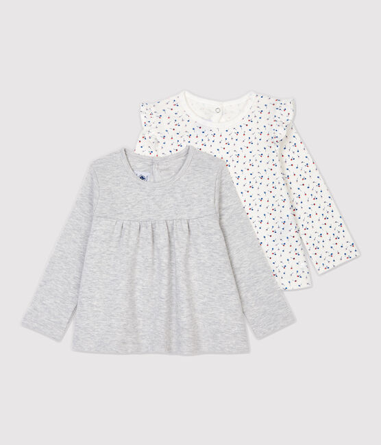 Juego de 2 blusas de algodón de bebé. variante 2