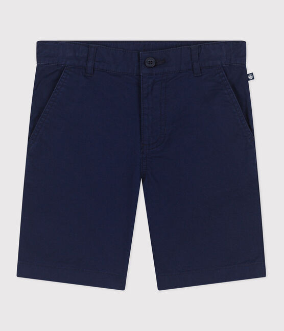 Bermudas cortas infantiles de algodón liso azul MEDIEVAL