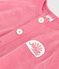 Pelele corto y liso de rizo de manga corta con insignia para beb&eacute; rosa
