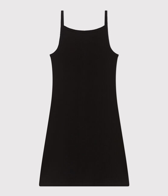 Vestido de tirantes de algodón de mujer negro NOIR
