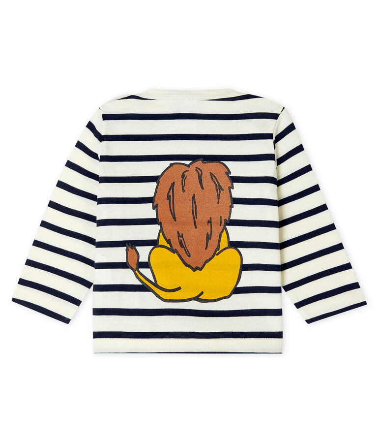 Camiseta marinera de creaci&oacute;n compartida de beb&eacute; unisex beige COQUILLE/azul SMOKING CN