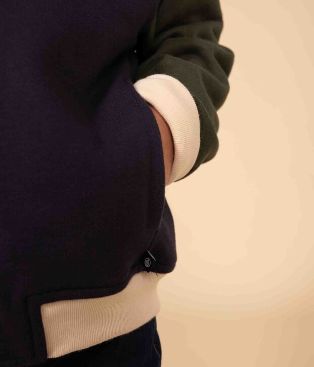 Chaqueta de b&eacute;isbol de mulet&oacute;n de ni&ntilde;o azul/multicolor