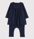 Vestido con leggings en terciopelo para bebé niña