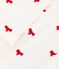Blusa infantil de algod&oacute;n de manga larga con estampado de lazos crudo/rojo