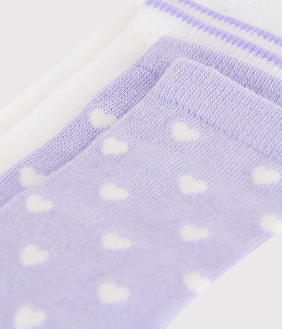 2 pares de calcetines infantiles de algodón con estampado de corazones variante 1