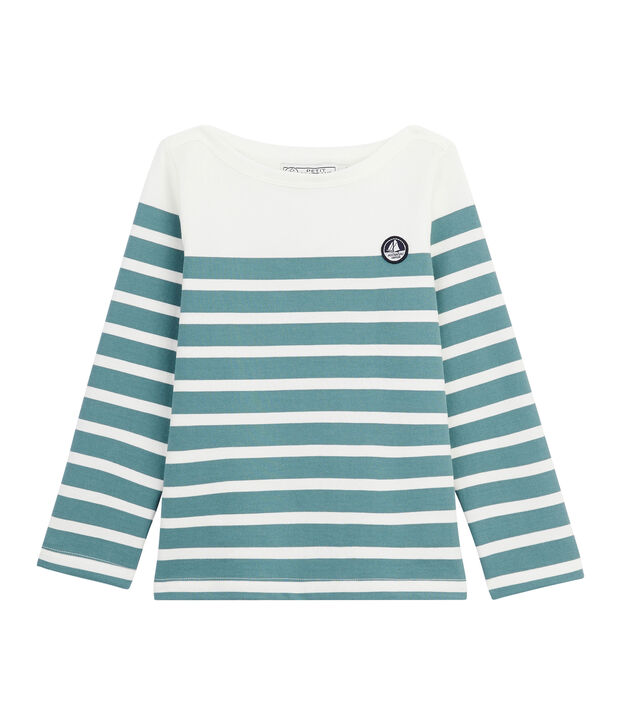 Marinera de punto jersey infantil blanco/verde