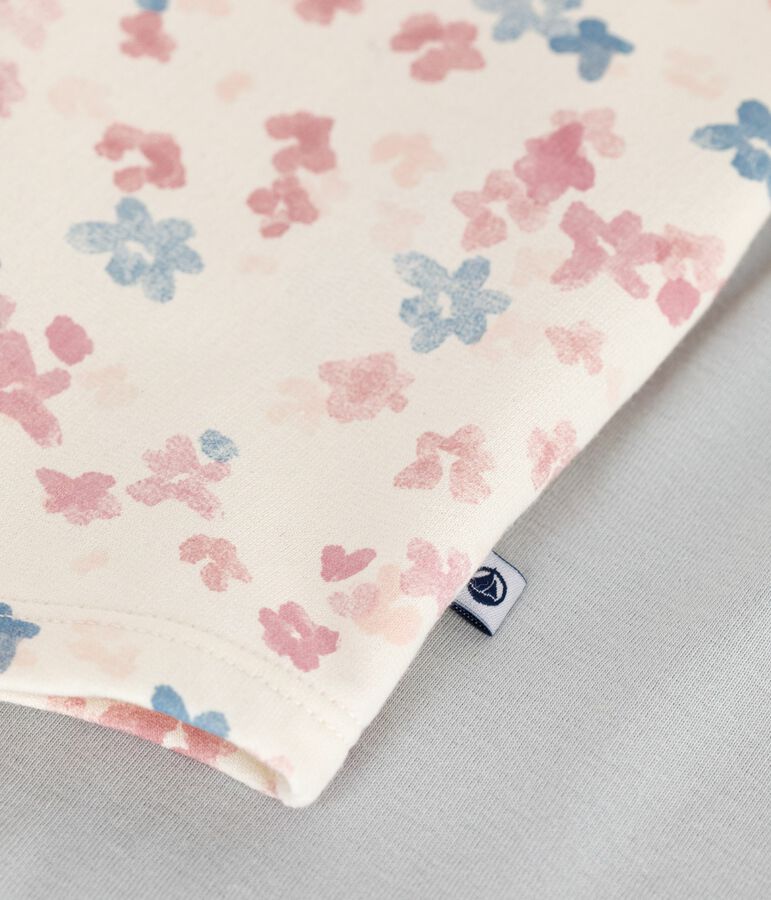 Camis&oacute;n y leggings infantiles de felpa con estampado de flores crudo/multicolor