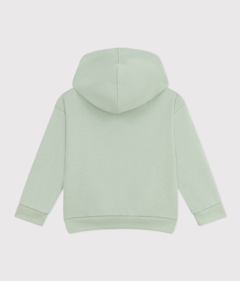 Sudadera de felpa con cremallera y capucha para ni&ntilde;o verde