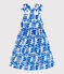 Vestido infantil largo de tirantes de algodón estampado azul MARSHMALLOW/ PORCELANA