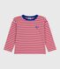 Camiseta infantil de algodón de manga larga a rayas