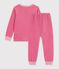 Pijama infantil liso de pana rosa