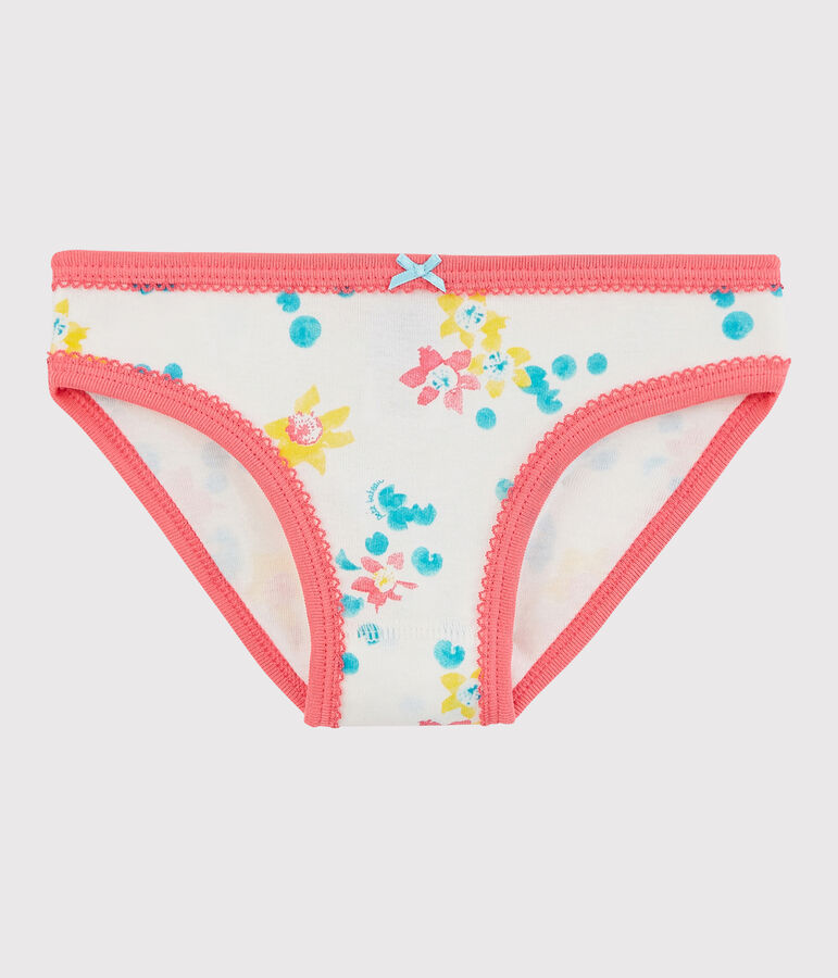 Braguita de ni&ntilde;a de algod&oacute;n blanco/multicolor