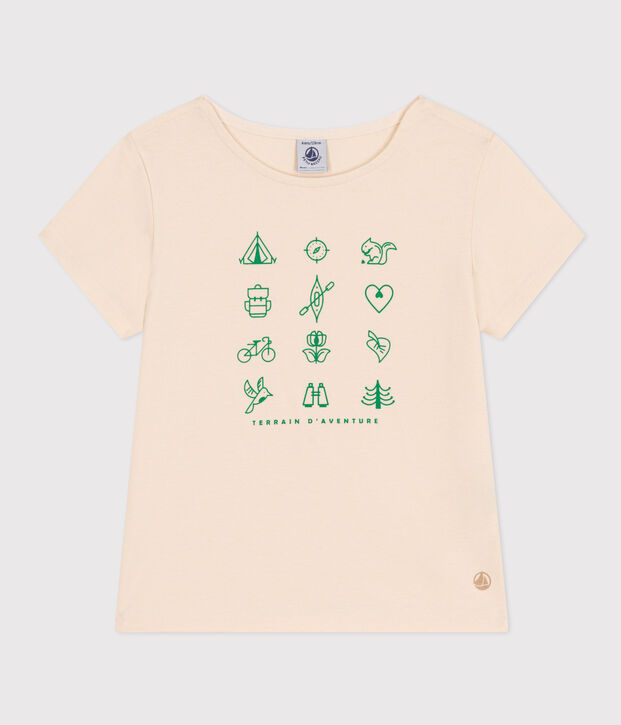 Camiseta de jersey ligero para ni&ntilde;a crudo/verde
