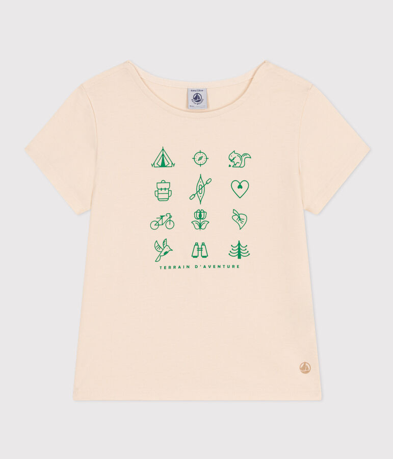 Camiseta de jersey ligero para ni&ntilde;a crudo/verde