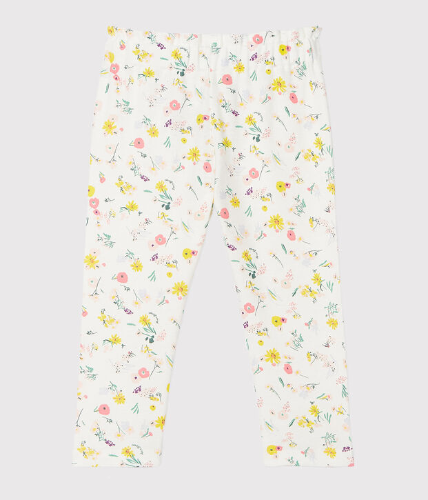 Pantal&oacute;n estampado para beb&eacute; ni&ntilde;a blanco/multicolor