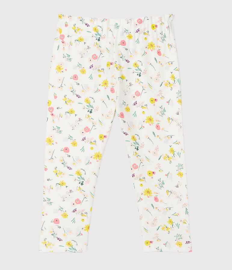 Pantal&oacute;n estampado para beb&eacute; ni&ntilde;a blanco MARSHMALLOW/blanco MULTICO