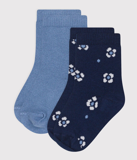 2 pares de calcetines de algodón con flores para bebé niña variante 1