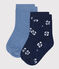 2 pares de calcetines de algodón con flores para bebé niña variante 1