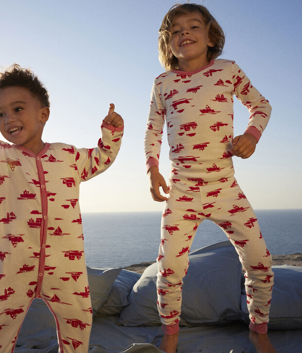 Pijama Le Havre de t&uacute;bico para ni&ntilde;o/ni&ntilde;a blanco/rojo