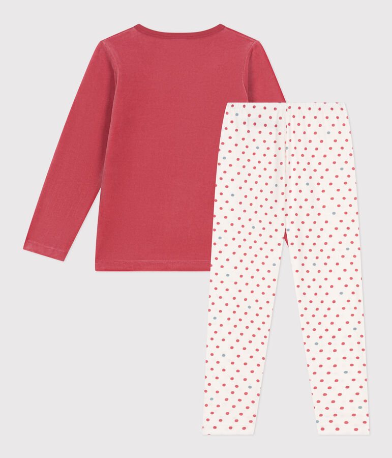 Pijama infantil de terciopelo rosa/multicolor