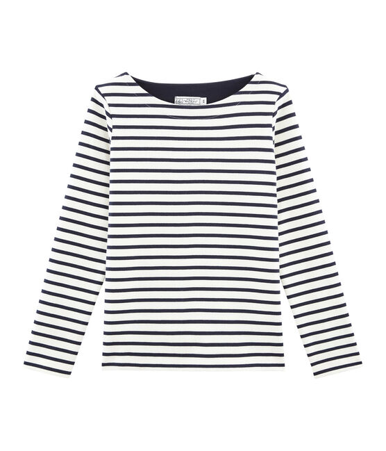Marinera icónica para mujer beige COQUILLE/azul SMOKING