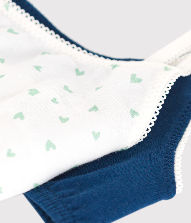 Juego de 2 tops infantiles de algod&oacute;n y elastano con estampado de corazones multicolor