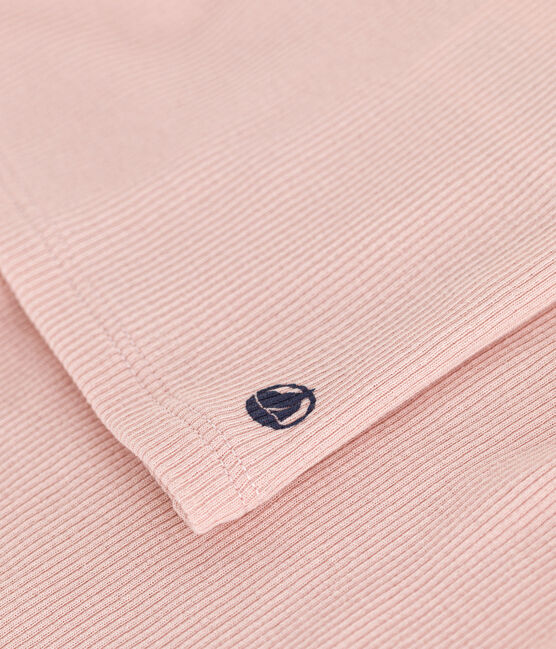 Pijama infantil corto y top liso de algodón y lyocell rosa SALINE