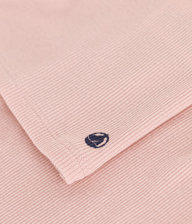 Pijama infantil corto y top liso de algod&oacute;n y lyocell rosa