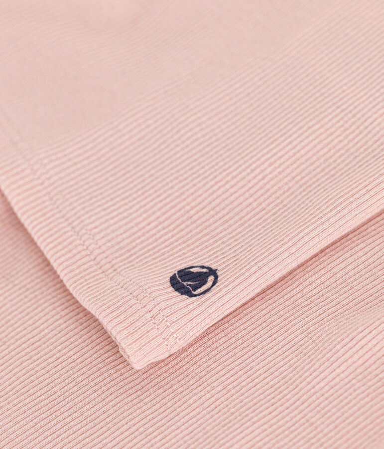 Pijama infantil corto y top liso de algod&oacute;n y lyocell rosa