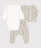 Conjunto de 3 piezas de algodón con estampado de flores para bebé blanco AVALANCHE/ MULTICO