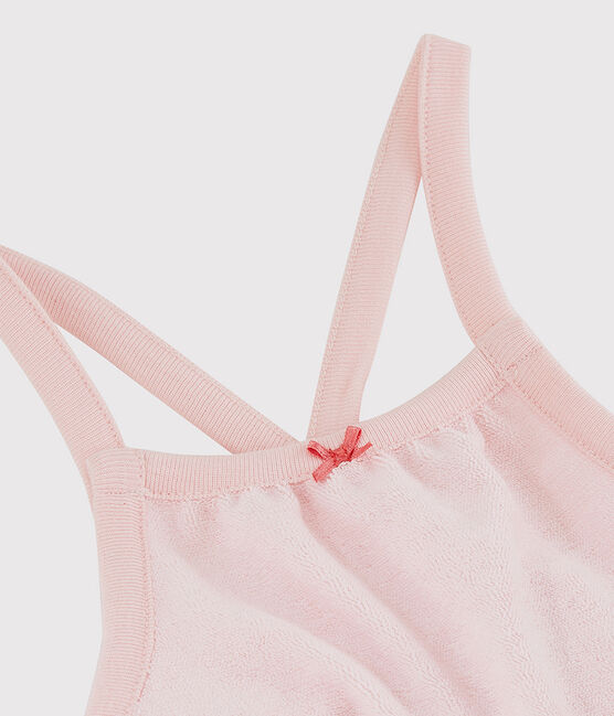 Mono corto rosa de bebé niña en rizo de esponja de algodón ecológico rosa MINOIS