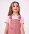 Pichi infantil de algod&oacute;n a rayas rosa/rosa