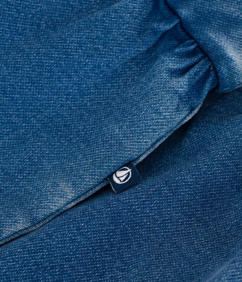 Peto largo de tejido denim con elastano para beb&eacute; azul