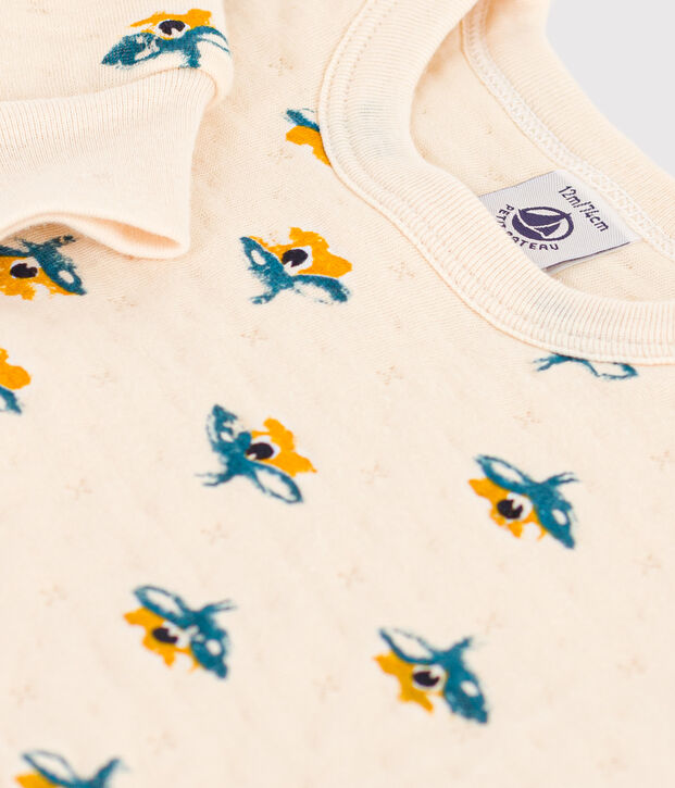 Sudadera de tejido t&uacute;bico acolchado para beb&eacute; crudo/multicolor