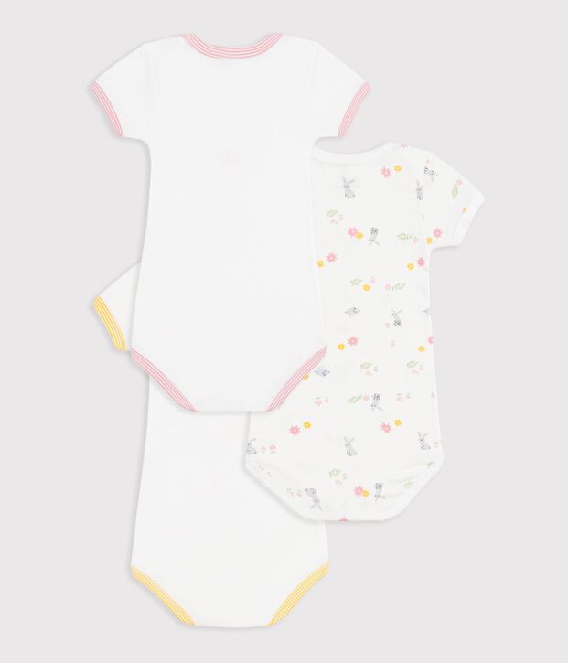 Lot de 3 bodies manches courtes en coton multicolor