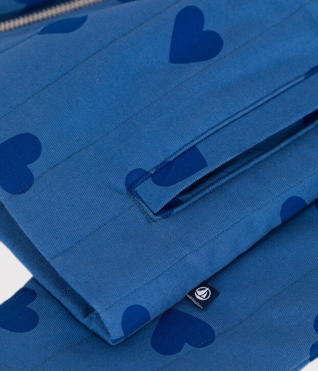 Chaqueta infantil de algod&oacute;n con corazones azul/azul