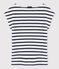 Camiseta de lino rayado para mujer blanco LAIT/azul SMOKING