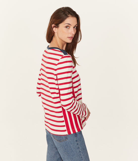Jersey marinero para mujer rojo TERKUIT/blanco MARSHMALLOW