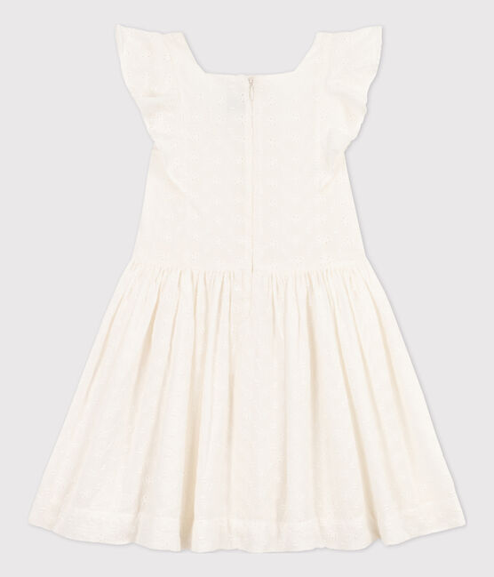 Vestido de bordado inglés para niña blanco MARSHMALLOW