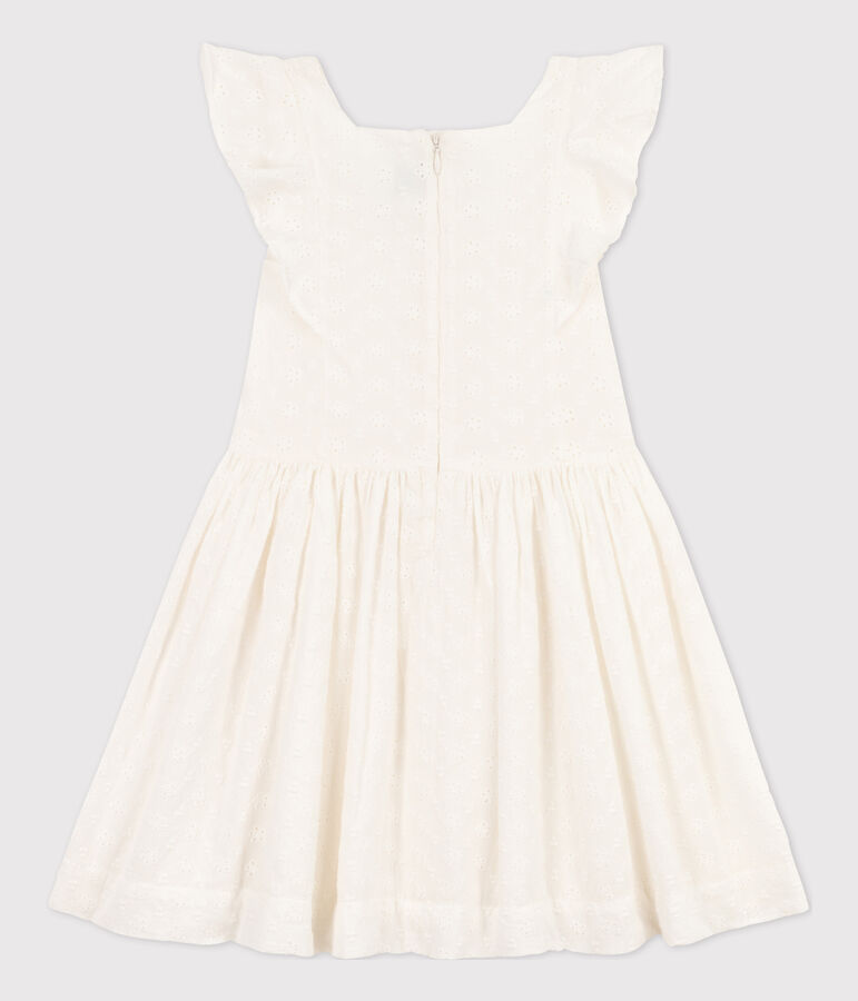 Vestido de bordado ingl&eacute;s para ni&ntilde;a blanco