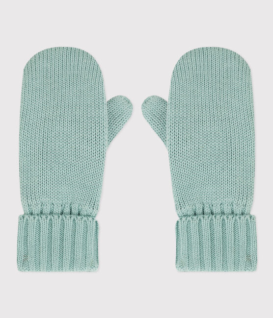 Manoplas de punto con forro de tejido polar de niño/niña verde PAUL