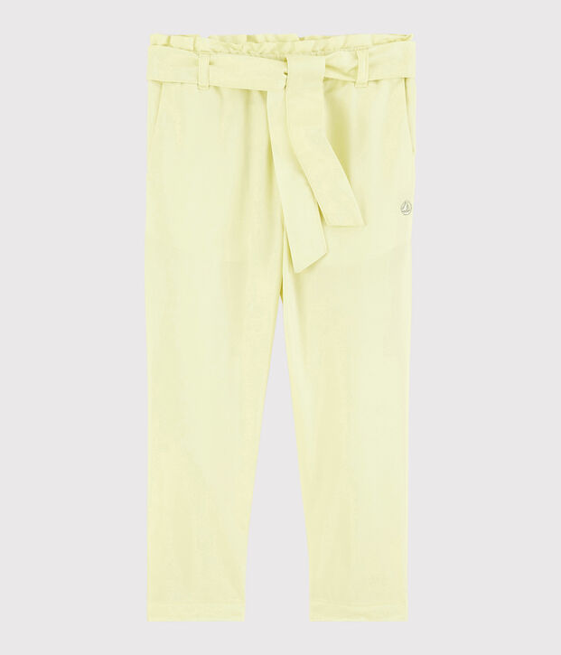 Pantal&oacute;n de sarga de ni&ntilde;a amarillo