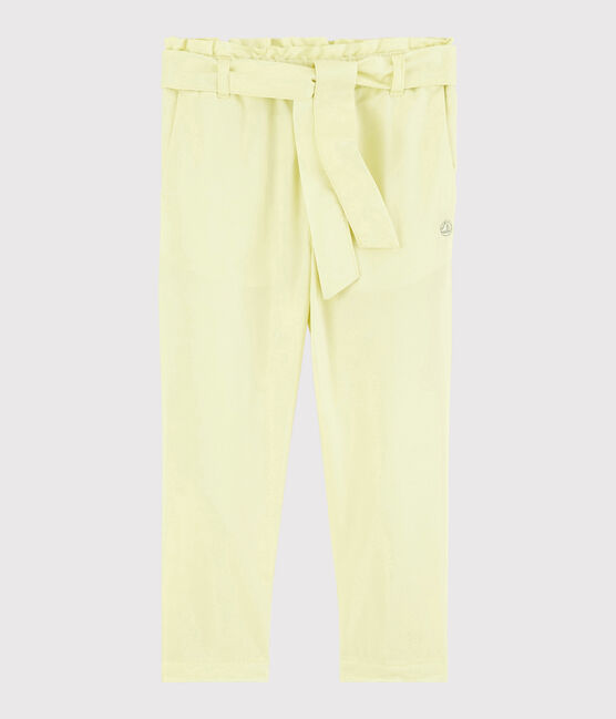 Pantalón de sarga de niña amarillo CITRONEL