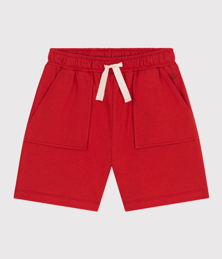 Pantal&oacute;n corto de algod&oacute;n para ni&ntilde;o rojo