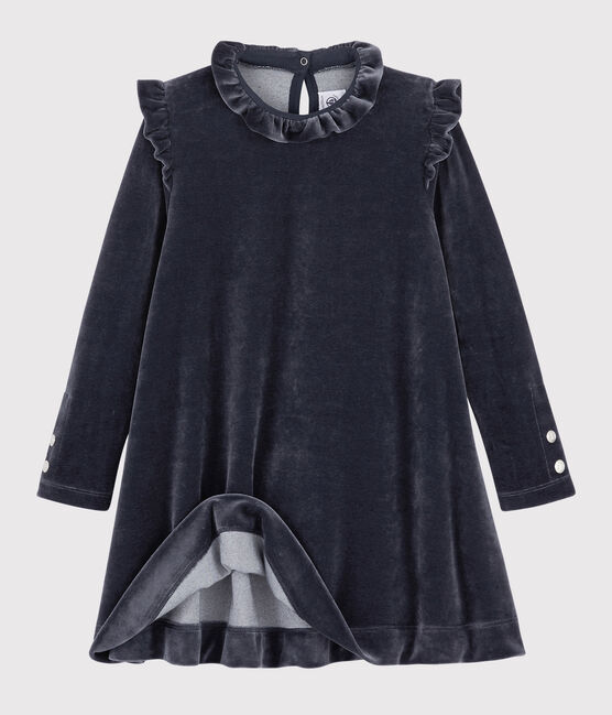 Vestido de manga larga para niña azul SMOKING